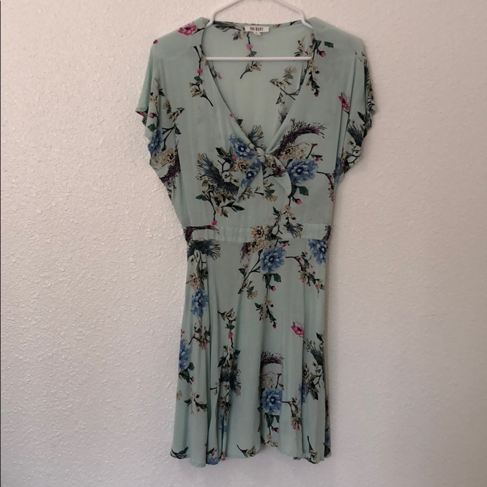 Turquoise floral print dresss